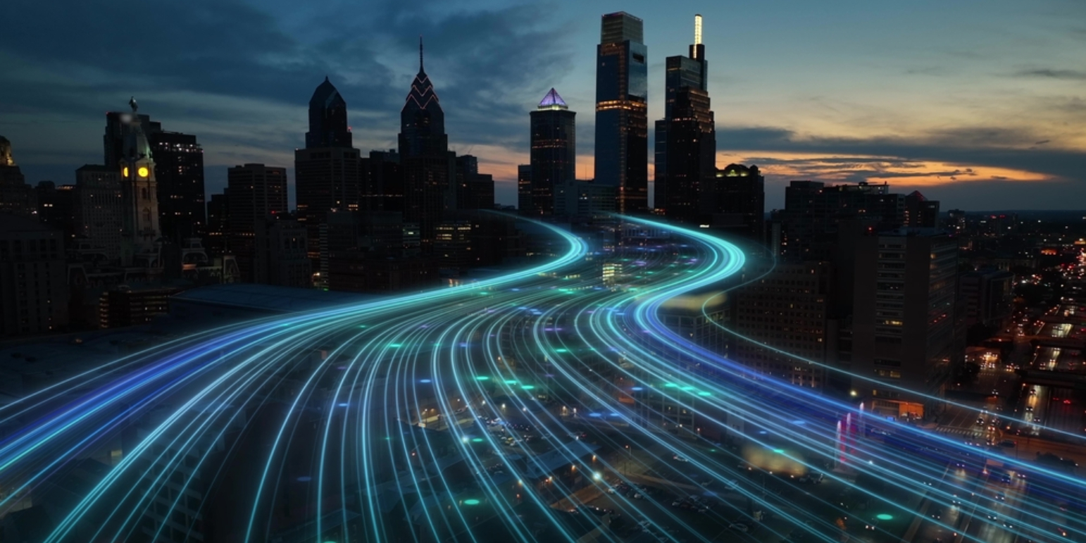 City scape long exposure with vehicle lights